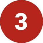 three in a red circle