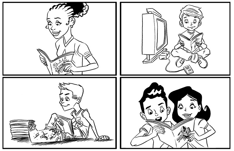 4 comic squares no text small